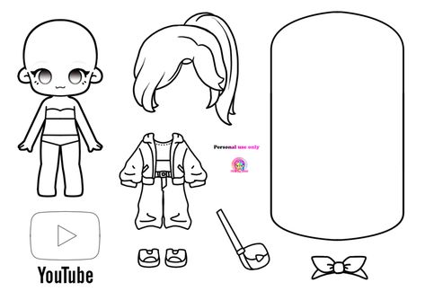 Coloring Page) DIY Youtube Girl Outfit Printable - Click to view on Ko-fi - Ko-fi ❤️ Where creators get support from fans through donations, memberships, shop sales and more! The original 'Buy Me a Coffee' Page. Pink Ping World Printables, Paperdolls Printable Free Doll Clothes, Kitty House, Paper Doll Craft, Crafts To Do When Your Bored, Paper Doll Printable Templates, Hello Kitty House, Paper Dolls Diy, Paper Toys Template