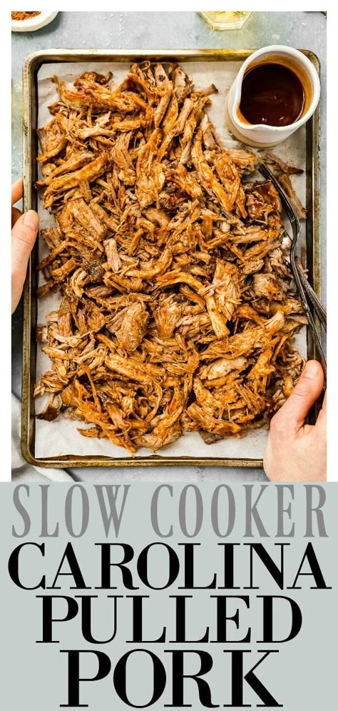 Carolina Pulled Pork Slow Cooker, Pulled Pork Crock, Carolina Pulled Pork, Bbq Pulled Pork Slow Cooker, Bbq Pulled Pork Recipe, Carolina Bbq, Carolina Bbq Sauce, Crock Pot Pulled Pork Recipe, Bbq Recipe