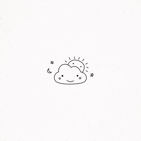 Kids Boutique Logo, Clouds Cute, Sun Clouds, Geniale Tattoos, Design Logos, Smile Design, Easy Doodle Art, Boutique Logo, Mini Drawings