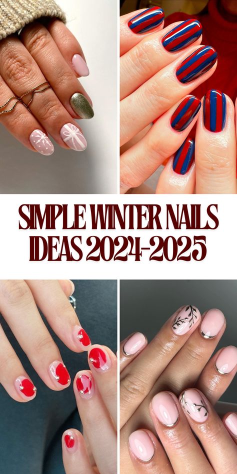 Winter is the perfect season to get creative with nail designs that embrace the season’s elegance and charm. Whether you’re looking for subtle, neutral colors or something bold and festive, these winter nail ideas bring inspiration to suit every mood and style. From classic shapes to unique winter-themed patterns, here are some beautiful yet simple nail ideas for the 2024 - 2025 season that will keep your nails looking chic and stylish. #27 Matte Neutrals with Snowflake Detail Matte nails in ... Short Red Gel Nails, Short Gel Nails Winter Simple, Simple Winter Nails, Simple Nail Ideas, Winter Nails Ideas, Classic Nail Designs, Winter Nail Ideas, Neutral Nail Designs, Red Gel Nails