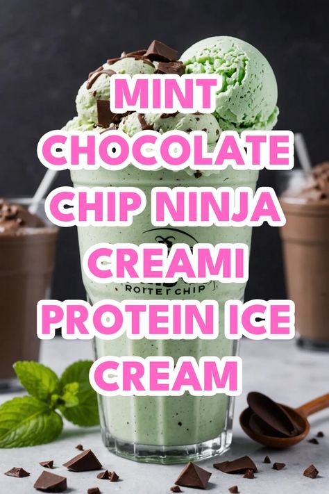 A photo of a  Mint Chocolate Chip Ninja Creami Protein Ice Cream which is a type of Ninja Creami Protein Ice Cream Ninja Creami Protein Mint Chocolate Chip, Mint Chocolate Chip Ice Cream Ninja, Mint Chocolate Chip Ninja Creami, Ninja Creami Mint Chip Ice Cream, Ninja Creami Mint Chocolate Chip Recipe, Coffee Ninja Creami Recipes, Creami Protein Recipes, Ninja Creami Recipes Protein, Protein Ninja Creami