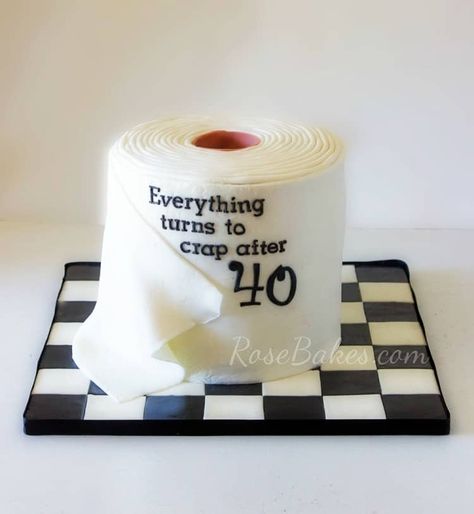 40 Cake Ideas, 40th Birthday Cakes For Men Turning 40, 40th Birthday Cake For Women, 40th Birthday Cakes For Men, Toilet Paper Cake, Husband 40th Birthday, Birthday Cupcakes Decoration, Cupcakes For Men, 60th Bday