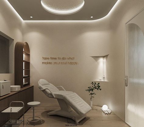 Esthetician Office Aesthetic, Consultation Room Design Medical, Lash Artist Room Set Up, Aesthetic Spa Waiting Room, Aesthetician Clinic Design, Boutique Spa Interior, Physio Room Design, Salon Lobby Decor, Laser Studio Design