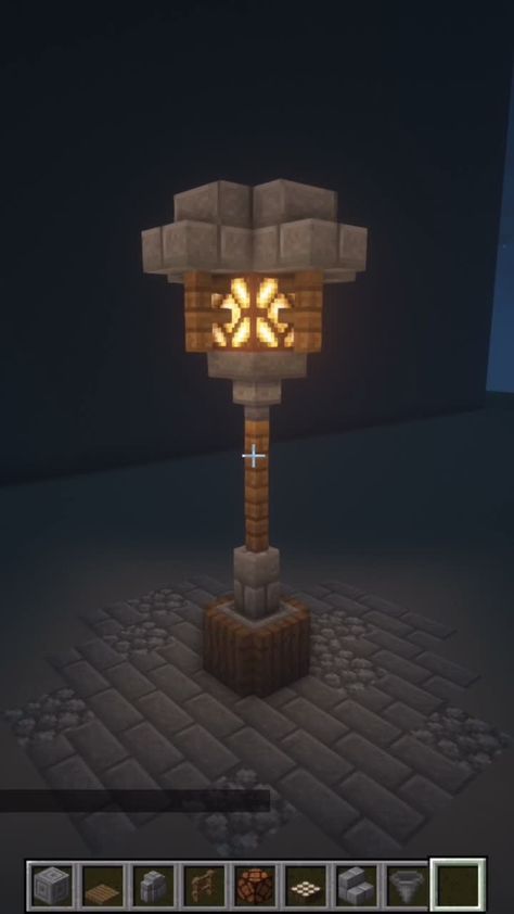 Red Stone Lamp Minecraft, Mincraft Lamppost, Glowstone Lamp Minecraft, Minecraft Lamposts Ideas, Minecraft Lampposts Ideas, Minecraft Filler Builds, Minecraft Castle Decor, Minecraft Medieval Decor, Minecraft Pens Ideas