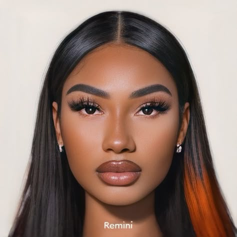 Black Female Makeup, Imvu Mesh Head Reference, Imvu Mesh Head Ideas, Imvu Face, Female Makeup, Makeup For Black Skin, Minimal Makeup, Dark Skin Beauty, Cute Makeup Looks