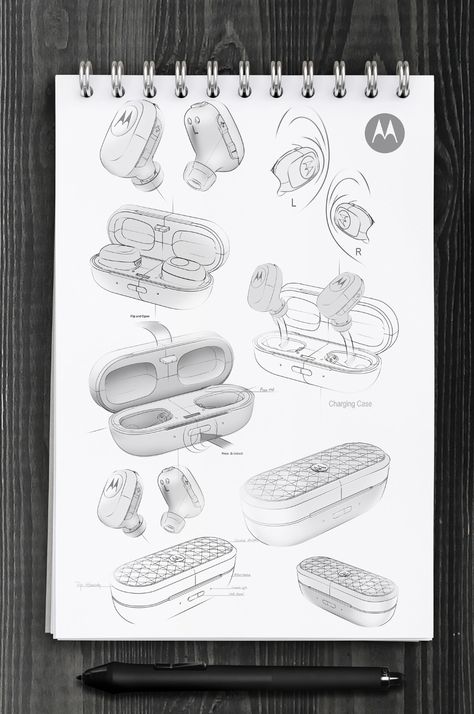 Earbuds Drawing, Watch Sketch, Simple Objects, Product Sketch, Structural Drawing, Ear Bud, Drawing Architecture, Thumbnail Sketches, Perspective Drawing Architecture