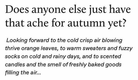 Describes me to a T...  it's refreshing to my Autumn Soul  🍂🧡🍁 Autumn Name, Crisp Air, Orange Leaf, Fuzzy Socks, Describe Me, Warm Sweaters, Rainy Days, Scented Candles, Quick Saves