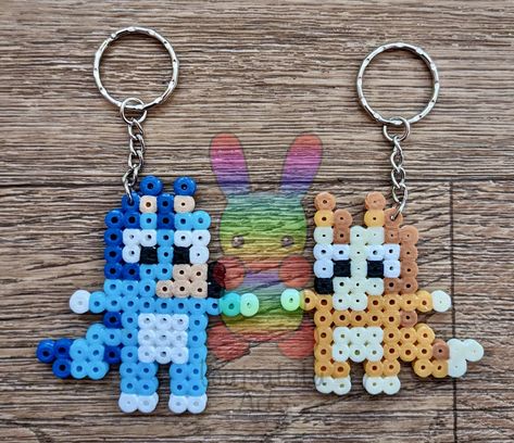 Made from Hama Beads, these are kid related or Miscellaneous and are a maximum size of 8cm roughly. Metal keyring attached. Bluey themed Keyrings. Football Keyring. Unicorn Keyring. Grogu Keyring. Custom orders are always welcome, please contact me if interested. Pearl Beads Designs, Matching Perler Beads, Perler Bead Keychain Pattern, Perler Bead Keychain Ideas, Bluey Perler Bead Patterns, Hama Bead Keyrings, Disney Bluey Perler Beads, Matching Perler Bead Keychains, Pearler Beads Designs Ideas