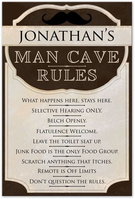 Man Cave Rules Wall Art Man Cave Rules, Basement Diy, Bedroom Industrial, Paint Room, Classy Office, Man Shed, For Boyfriend Gifts, Father Gifts, Hunting Gifts