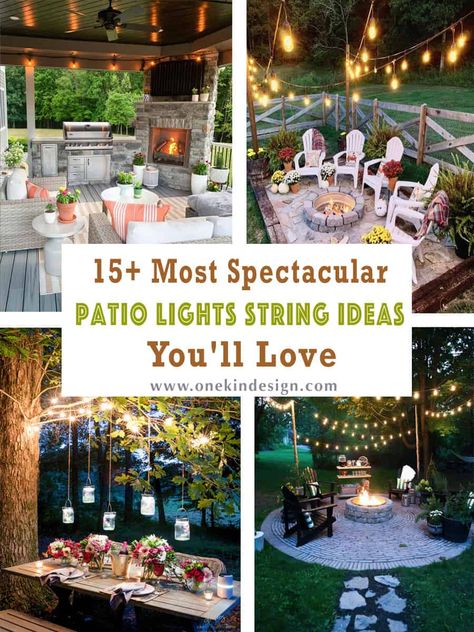 15 Most Spectacular Patio Lights String Ideas You'll Love Garden String Light Ideas, Pergola Patio Lights, Covered Patio Lights, Patio String Lights Ideas Backyards, Backyard Lights String, Covered Patio Lighting Ideas, Patio Lights String Ideas, Patio Lights String, Backyard String Lights