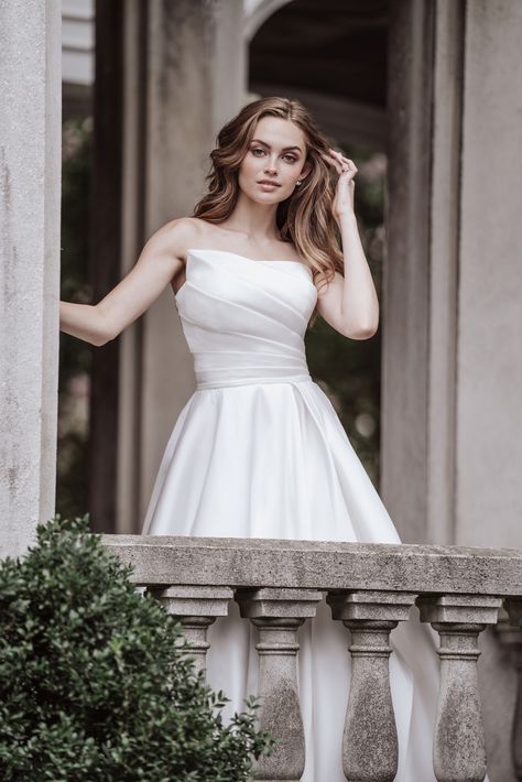 MJ708 Simple Ballgown Wedding Dress, Traditional Ball Gown, Madison James Bridal, Satin Ballgown, Allure Wedding Dresses, Madison James, Classy Wedding Dress, Kleinfeld Bridal, Allure Bridals