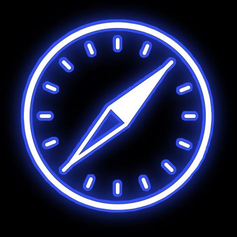 Neon App Icons Safari, Neon Blue App Icons, Glowing Icons, Ios16 Wallpaper, Ios Photo App, Icon Homescreen, Ios App Logo, Neon Logos, Ipad Customization