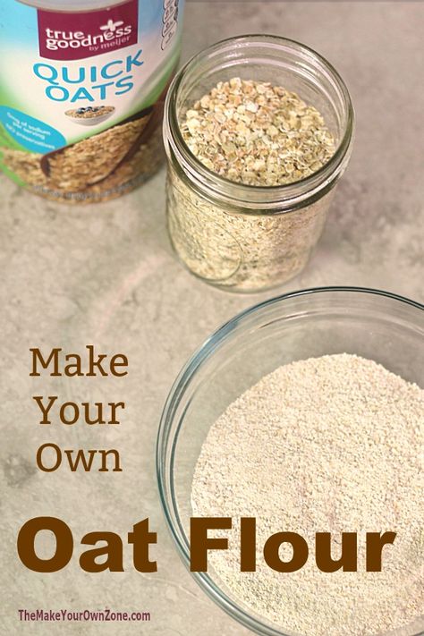 How To Make Your Own Oat Flour Homemade Oat Flour, Make Your Own Flour, How To Make Flour, Oatmeal Flour, Oat Flour Recipes, Oat Milk Recipe, Whole Grain Flour, Flour Alternatives, Food Substitutions