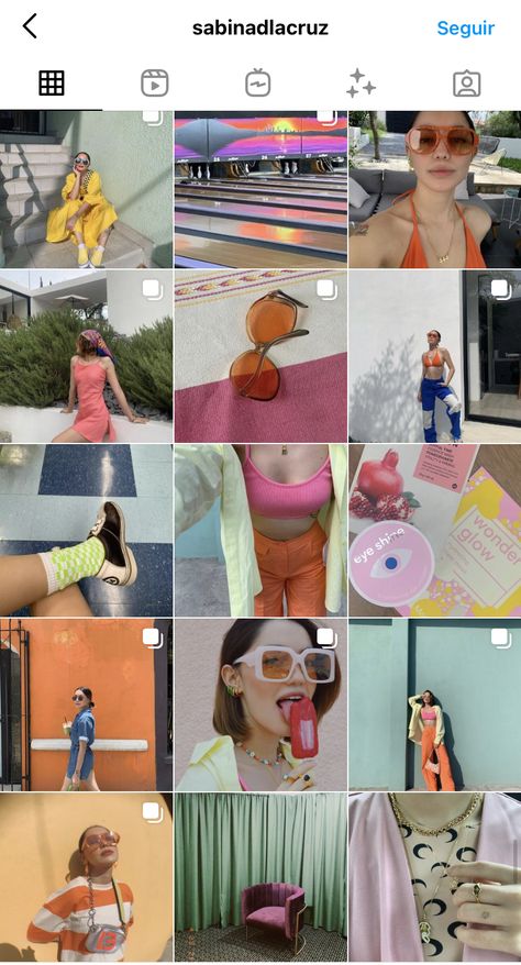 Instagram Colour Theme, Colourful Instagram Feed, Colorful Fashion Aesthetic, Insta Feed Goals, Instagram Feed Goals, Ig Feed Ideas, Best Instagram Feeds, Instagram Feed Planner, Instagram Feed Layout