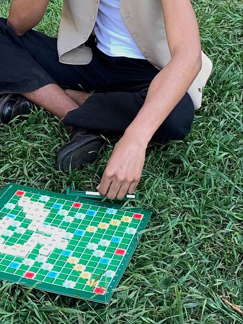 #scrabble #boardgames #aesthetic #park #couple Scrabble Aesthetic, Boardgame Aesthetic, Aesthetic Park, 2024 Vision, Outdoor Games, Couple Aesthetic, The Park, Board Games, Picnic Blanket