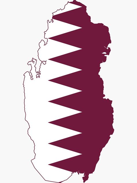 "Flag Map of Qatar" Sticker for Sale by abbeyz71 | Redbubble Uae Stickers, Qatar Logo, Qatar Map, Qatar Flag, Qatar National Day, Uae Flag, 2022 Sticker, Gulf Countries, National Days