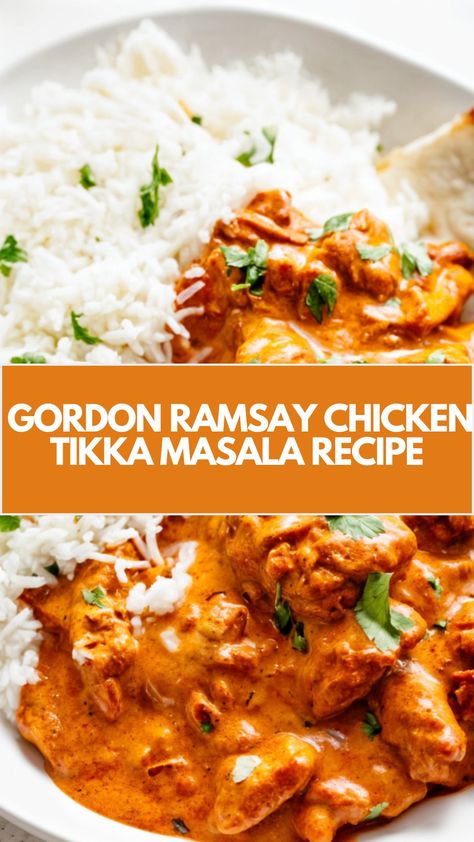 This delicious Chicken Tikka Masala is a creamy, flavor-packed dish that’s quick and easy to make. Inspired by Gordon Ramsay, it’s the perfect meal for busy nights, offering a rich, aromatic sauce and tender chicken. With simple, common ingredients, you can create a comforting dish that’s sure to impress! Gordon Ramsay Cooking, Tika Masala Chicken Recipes, Chicken Tikki Masala, Authentic Tikka Masala Recipe, Best Winter Meals Dinners, Chicken Tika Masala, Easy Indian Chicken Recipes, Gordon Ramsay Chicken, Chicken Tiki Masala