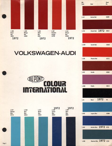 DuPont Paint Chips 1972 Volkswagen Beetle Vw T3 Syncro, Volkswagen Beetles, Paint Charts, Super Beetle, Laguna Blue, Volkswagen Karmann Ghia, Combi Vw, Volkswagen Models, Color Guide