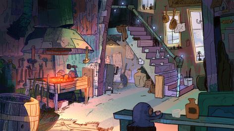 Background References, Bg Design, Blacksmith Shop, Vis Dev, Perspective Art, Background Drawing, Interior Illustration, Environment Art, Scene Design