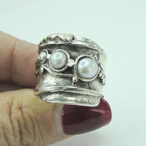 Excited to share the latest addition to my #etsy shop: Hadar Handcrafted Sterling Silver Pearl Ring, White Freshwater Pearl Ring, Ring size 7, June birthstone, Birthday gift, promise ring (145) https://etsy.me/3QPTMAq #pearl #white #silver #stone #women #925sterlingsil Green Amethyst Earrings, White Pearl Ring, White Stone Ring, Silver Pearl Ring, Wide Silver Ring, Blue Opal Ring, Silver Opal Ring, Freshwater Pearl Ring, Funky Jewelry