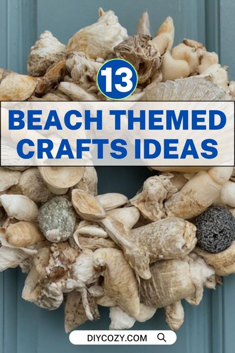 Coastal Creations: 13 Seashore Themed Crafts Concepts for DIY Decor Check more at https://howcandothis.com/diyideas/coastal-creations-13-seashore-themed-crafts-concepts-for-diy-decor/ Seashell Craft Ideas, Sea Shells Diy Decor Craft Ideas, Ideas For Sea Shells Diy Seashell Crafts, Shell Wreath Diy Seashells, Seashell Projects Craft Ideas, Painted Sea Shells Ideas, Beach Glass Wreath, Seashell Wreaths, Beach Jar