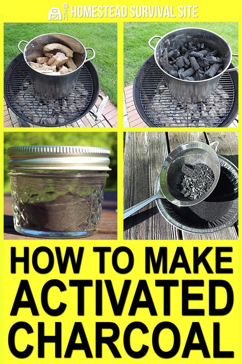 Survival Projects Diy, Survival Diy Projects, Diy Prepping Projects, How To Make Activated Charcoal, Diy Activated Charcoal, Como Plantar Pitaya, Making Charcoal, 1000 Lifehacks, Off Grid Survival