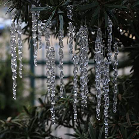 Wonderland Party Decorations, Christmas Snowflakes Decorations, Plastic Christmas Tree, Icicle Ornaments, Winter Parties, Winter Wonderland Party, Acrylic Set, Christmas Material, Crystal Ornament