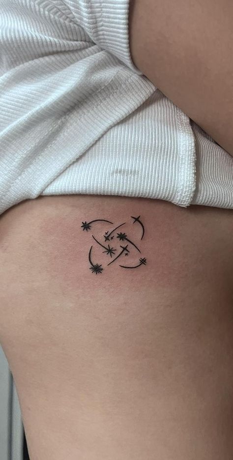 5 Star Tattoo, Tattoo Black Women, Above Elbow Tattoo, Kpop Tattoos, Bestie Tattoo, 4 Tattoo, Star Tattoo, Cute Tiny Tattoos, Tattoo Black