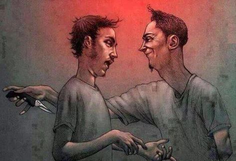 Identify the fake friends in your life before they sabotage your happiness. #art #mentalhealthart #deepmeaningimage #conceptualart #fakefriends #toxicfriends #frenemy #fakepeople #toxicrelatrionship #toxicbehavior Nice Person, Meaningful Pictures, Friends Image, Fake People, Meaningful Art, Drawings Of Friends, Actor Picture, Fake Friends, Real Friends