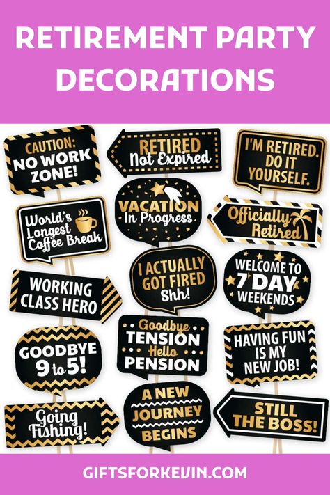 Birthday And Retirement Party Ideas, Birthday/retirement Party, Lawyer Retirement Party Ideas, Happy Retirement Party, Retirement Poster Board Ideas, Diy Retirement Party Decorations Table Centerpieces, Dads Retirement Party, Retired Party Ideas, No Work Zone Retirement Party