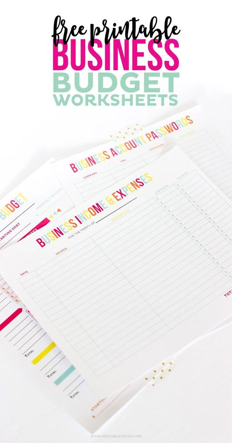 FREE Printable Business Budget Worksheets Free Business Printables, Business Planner Printables, Small Business Expenses, Business Expense Tracker, Budget Worksheets, Baddies Outfits, Expense Tracker Printable, Organizing Printables, Business Tracker