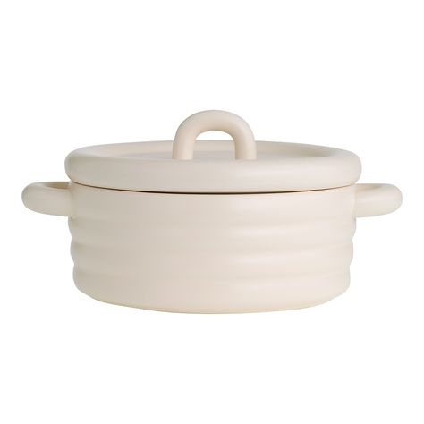 You'll love the Large Cream Ceramic Modern Ribbed Baking Dish with Lid at World Market. Browse our entire collection of Baking Dishes & Casseroles, available online or at one of our 270+ stores. Baking Dishes, Baking Dish, World Market, Fall Recipes, Casseroles, Baked Dishes, Stoneware, Ceramics, Baking