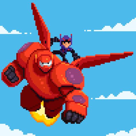 Big Hero 6 pixel art by PXLFLX on DeviantArt Pixel People, Hero 6, Big Hero 6, Perler Bead Art, Big Hero, Bead Art, Bead Crafts, Game Art, Let Me Know