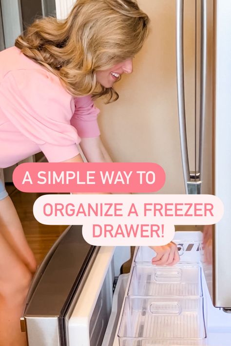 Freezer Organization Bins, How To Organize A Drawer Freezer, Bottom Drawer Freezer Organization Ideas, Organizing Drawer Freezer, Organized Freezer Drawer, Organizing Bottom Freezer Drawer, Refrigerator Drawer Organization, Organize Bottom Drawer Freezer, Bottom Drawer Freezer Organization