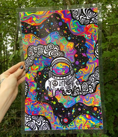 Canvas Marker Art Ideas, Trippydraws Art, Trippy Zentangle, Trippy Hippy Painting Ideas, Rainbow Scratch Art Ideas, Trippy Art Painting, High Paint Ideas Trippy, Trippy Draw, Trippy Painting Ideas Creative