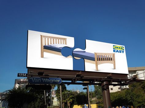 Creative Outdoor Advertising, Ikea Advertisement, Bilbord Design, Ikea Advertising, Ambient Advertising, Outdoor Advertising Design, Billboard Ideas, Billboards Advertising, Ikea Ad