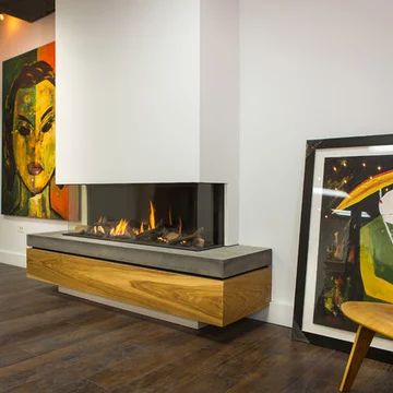 75 All Fireplaces Mid-Century Modern Living Room Ideas You'll Love - August, 2023 | Houzz Contemporary Gas Fireplace, Mid Century Modern Fireplace, 3 Sided Fireplace, Boston Living Room, Fireplace Gallery, Direct Vent Gas Fireplace, Gas Fireplace Insert, Fireplace Tv Wall, Linear Fireplace