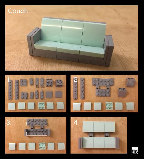 https://flic.kr/p/21fhwC4 | Couch Instructions | Sofa Bauanleitung Free Lego Instructions Step By Step, Lego Sofa, Fun Lego Ideas, Lego Ideas To Build Instructions, Lego Instructions Step By Step, Lego House Instructions, Lego Couch, Lego City Ideas, Cool Lego Ideas