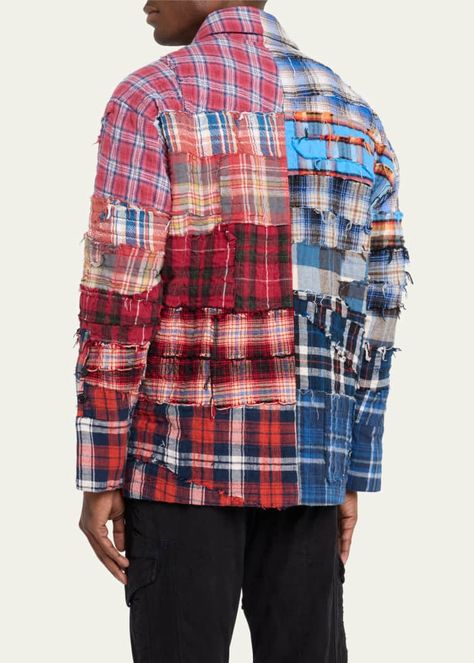 Greg Lauren, Patchwork Shirt, Bergdorf Goodman, Top Designers, Boho Outfits, Tops Designs, Ralph Lauren, Street Style, Plaid