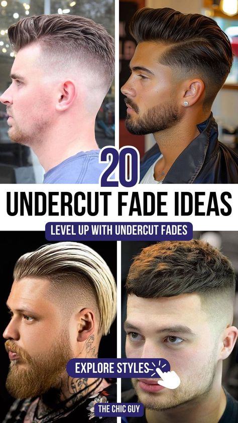 Upgrade Your Look with These 20 Undercut Fade Hairstyles Undercut High Fade, Men’s High Fade Haircut, Undercut Fade Mens, Hair Lines For Men, Men’s Fade, Low Fade Undercut, Men’s Undercut, Fauxhawk Fade Men, Mens High Fade