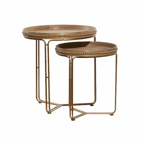 DecMode Wood Contemporary Accent Table - Set of 2 | Hayneedle Florida Bedroom Ideas, Round Wood Accent Table, Wooden Accent Table, Wood Nesting Tables, Soothing Bedroom, Traditional Style Homes, Wood Accent Table, Wooden Table Top, Starting From The Bottom