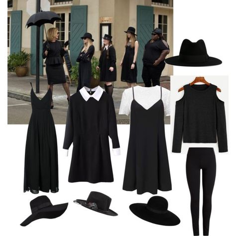 AHS the coven costume by thatsokiana on Polyvore featuring Miss Selfridge, WithChic, Yves Saint Laurent, Maison Michel, San Diego Hat Co., halloweencostume, DIYHalloween and thecoven Coven Costume, Coven Fashion, Cool Couple Halloween Costumes, Witchy Outfits, Ahs Coven, Venus Fashion, Mommy Outfits, San Diego Hat, Witch Outfit