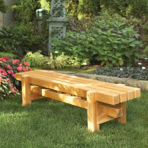 Durable, Doable Outdoor Bench Woodworking Plan — Using only portable power tools, you can turn dimensional lumber into the start of your deck, patio, or garden. Plus, shop for easy-to-find materials on Saturday and, by Sunday, you'll be sitting on your own bench that's built to last for years. http://www.woodstore.net/dudooube.html Outdoor Bench Plans, Wood Bench Plans, Diy Bank, Wood Bench Outdoor, Woodworking Blueprints, Diy Bench Outdoor, Woodworking Plans Pdf, Woodworking Bench Plans, Bank Design