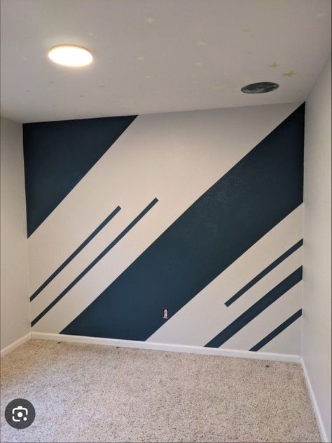 Simple Wall Painting Designs, Tape Patterns For Painting Wall, Wall Tape Designs, Boys Room Wall Paint, Home Wall Painting Ideas, Bedroom Colour Design, Wall Painting Ideas Bedroom Unique, Wall Painting Ideas Bedroom, Painters Tape Design Wall