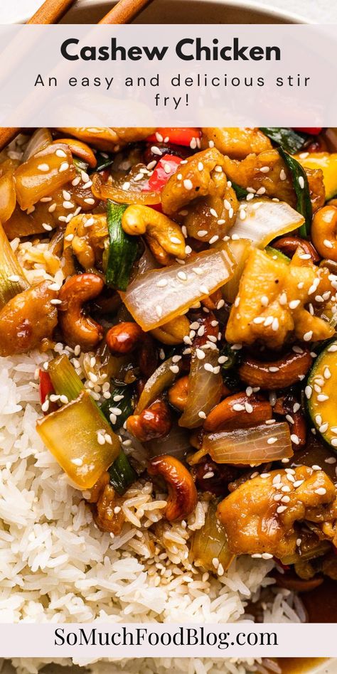 Add a healthy and flavorful twist to your weeknight dinner with this delicious cashew chicken stir fry recipe! Loaded with tender chicken, crunchy cashews, and colorful veggies, this easy-to-make dish will satisfy your taste buds and leave you feeling full and satisfied. Get the recipe now and discover a new family favorite that you'll love to make again and again! Healthy Cashew Chicken Stir Fry, Cashew Chicken Stir Fry, Best Stir Fry Recipe, Chicken Stir Fry Recipe, Chicken Cashew Stir Fry, Cashew Chicken Recipe, Colorful Veggies, Asian Pork, Stir Fry Recipes Chicken