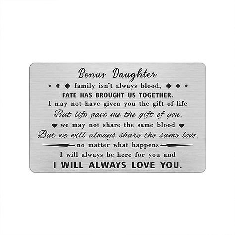 Like A Daughter To Me, Family Isnt Always Blood, Bonus Daughter, Christmas Gift Daughter, Bonus Dad Gifts, Step Dad Gifts, Birthday Cards For Mum, Mother's Day Greeting Cards, Dad Birthday Card