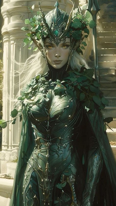 Dnd Elves, Faery Queen, Code Lyoko, Vampire Stories, Green Knight, Demi Human, Anime Elf, Elves Fantasy, Forest Elf