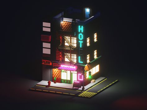 Cyberpunk House, Minecraft Cyberpunk, Cyberpunk Building, Cyberpunk Cities, Low Poly City, Mc Build Ideas, Bloxburg City, Minecraft Base, Voxel Art