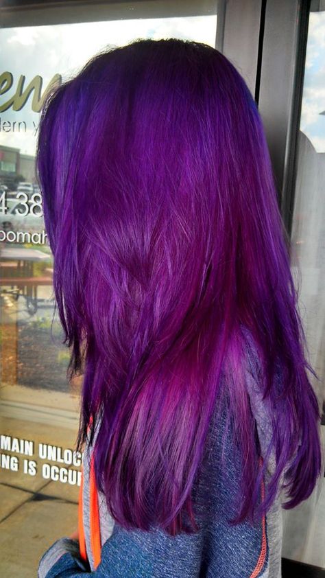 Goldwell's Elumen by @Aynsley Allert Allert Allert Wernick Purple Hair Colour, Elumen Hair Color, Goldwell Elumen, Dark Purple Hair, Boring Hair, 2015 Hairstyles, Hair Color Purple, Pretty Hair Color, Emo Hair