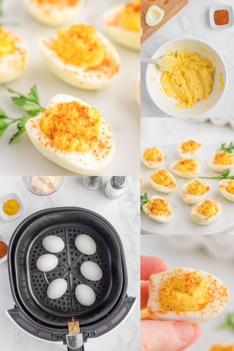 Deviled Eggs In Air Fryer, Air Fryer Deviled Eggs Recipe, Air Fry Deviled Eggs, Air Fried Deviled Eggs, Air Fryer Deviled Eggs, Deviled Eggs Air Fryer, Fried Deviled Eggs, Devilled Eggs Recipe Best, Devilled Eggs